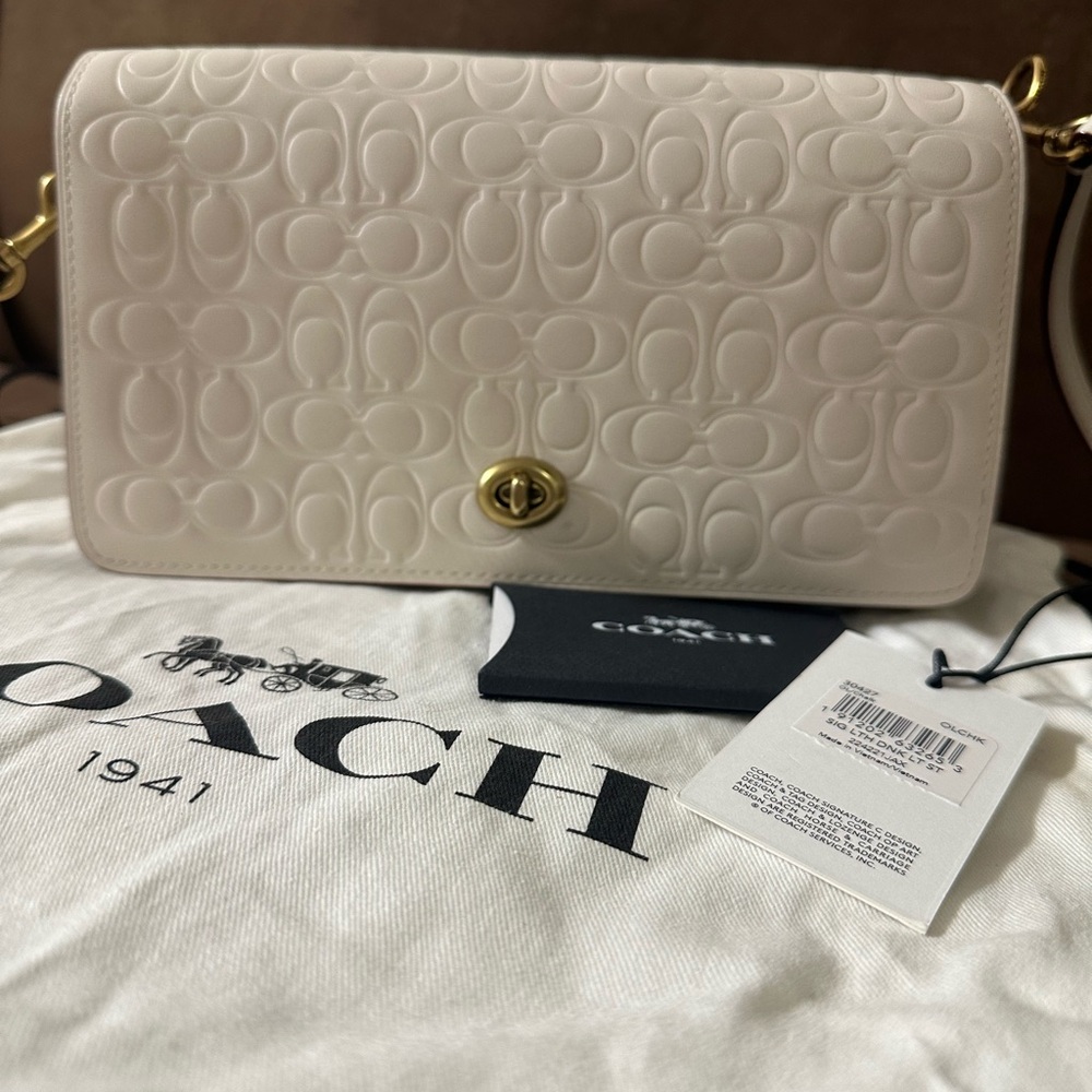 Cream white coach crossbody